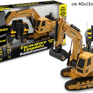 Teorema Escavatore Cingolato RC 27 MHz con Suoni Reali e Pacco Batterie Ricaricabili