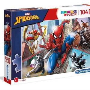 Clementoni- Supercolor Puzzle-Spider Man-104 Pezzi Maxi