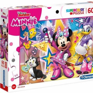Clementoni- Supercolor Puzzle-Minnie Happy Helper-60 Pezzi Maxi, Multicolore, 26443