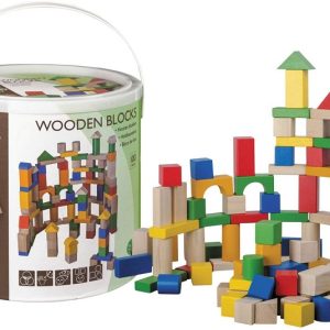 Jouéco – Blocchi di Legno, 80019, 100 Pezzi