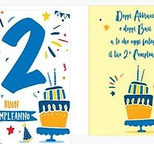 Biglietto d’auguri – Buon Compleanno 2 anni Lui