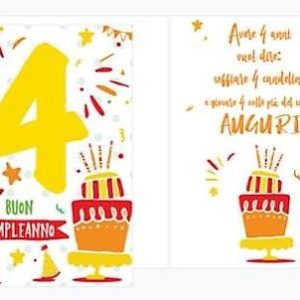 Biglietto d’auguri – Buon Compleanno 4  anni