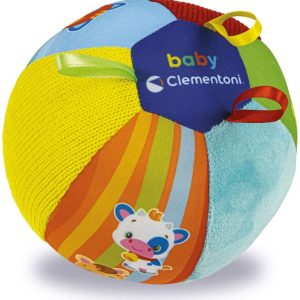 Clementoni Tessuto per Neonati, Musicale Animali, Palla Musicale Morbida per Gattonare, Bambini 3 mesi