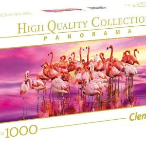 Clementoni Collection Panorama Puzzle Flamingo Dance, 1000 Pezzi, Multicolore, 39427