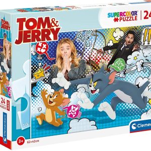 Clementoni Tom and Jerry Supercolor Jerry-24 maxi pezzi-Made in Italy, puzzle bambini 3 anni+, Multicolore, 24212