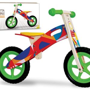 FATTO DI LEGNO – BICICLETTA BALANCE BIKE IN LEGNO COL. VERDE ROSSO