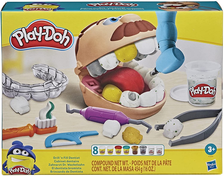 Hasbro Play-Doh Dottor Trapanino 2021, Giocattolo per Bambini dai 3 Anni in Su, con 8 Barattoli - immagine 2