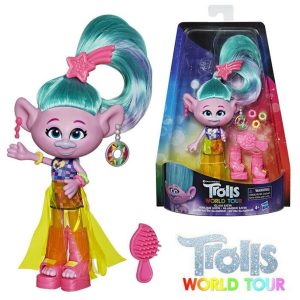 GLAM SATIN TROLLS WORLD TOUR PERSONAGGIO BAMBOLA DELUXE HASBRO E6820