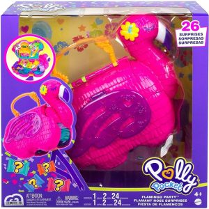 Polly Pocket Cofanetto Grande Flamingo Party – Playset con Micro Margot