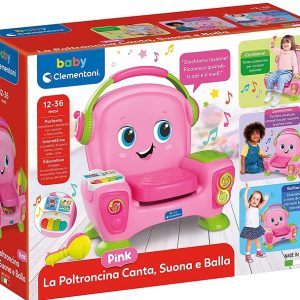 Clementon Poltroncina Canta Suona E Balla Pink-Poltroncina Bambini Interattiva E Multiattività, Educativo Parlante in Italiano
