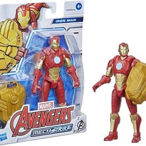 Hasbro Avengers Mech Strike – Iron Man, action figure da 15 cm e accessorio da battaglia