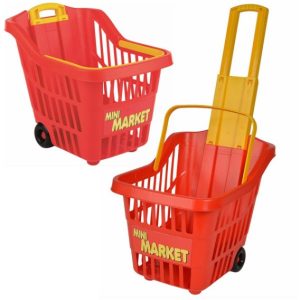 Carrellino Minimarket a cestino con manico allungabile
