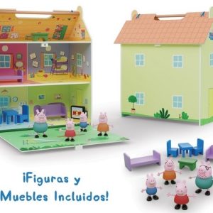 PEPPA PIG CASETTA IN LEGNO CON 4 PERSONAGGI 39X69