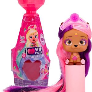 Vip Pets Glam Gems S5, Bambola a Sorpresa da Collezione, Look Brillante e Capelli da Pettinare e Decorare con Gioielli per Bambine e Bambini +3 Anni