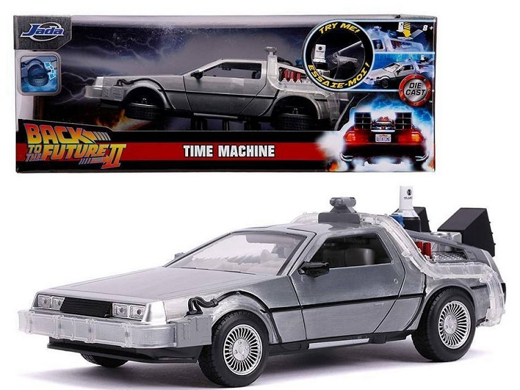 SIMBA TOYS TIME MACHINE BACK TO THE FUTURE 2 DELOREAN 1/24 CON LED BARRA TEMPORALE - immagine 2