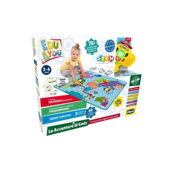 Le Avventure di Cody di Chicco presenta un set completo di giocattoli e materiali per iniziare molte avventure! Scoprire gli animali di tutto il mondo, imbarcarsi in divertenti sfide con le Carte Missione, interagire con l’aereo e trovare il percorso corretto attraverso le tessere di codifica. - immagine 2