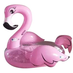 flamingo gonfiabile gigante rosa con glitter
