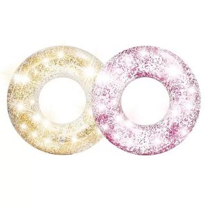 Intex 56274 – Ciambella Gigante Glitterata Col. Rosa O Dorata Diametro 1,07 Cm