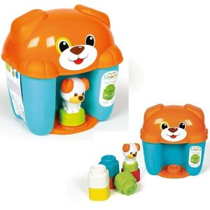 Clementoni- Soft Clemmy-Dog & Puppy, mattoncini Morbidi