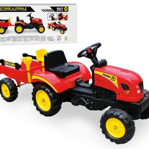 Teo’s Trattore a Pedali con Rimorchio Rosso 67983