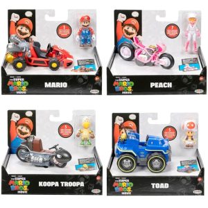 Super mario movie personaggio 6 cm con kart assortiti