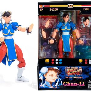 Jada Street Fighter ll Chun-Li altezza 15 cm personaggio articolato in 25 punti, culture pop, mani e testa intercambiabili, accessori