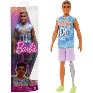 Mattel bambola Ken Fashionistas Castano con protesi