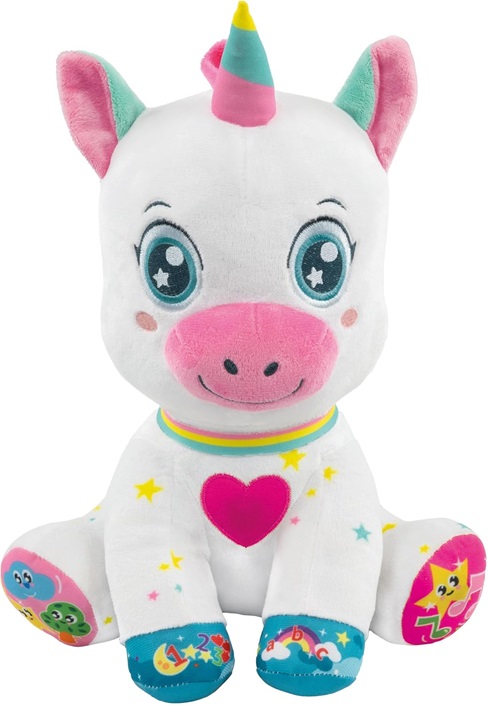 Clementoni Baby Scintilla l’Unicorno Canta e Brilla – Peluche Parlante Interattivo 17962