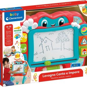 Clementoni Baby Lavagna Canta e Impara – Gioco Elettronico Interattivo, Lavagna Magnetica Bambini 18 Mesi, Educativa Numeri e Parole