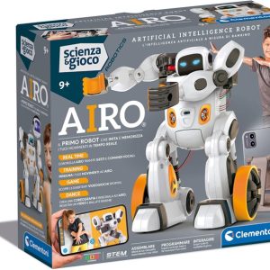 Clementoni Robot – AIRO – Artificial Intelligence Scienza e Gioco Robotics, Giocattolo Robot da Assemblare, Telecomandato con App, Programmabile, Tecnologia AI, Robotica Ragazzi 9 Anni, STEM, 19317