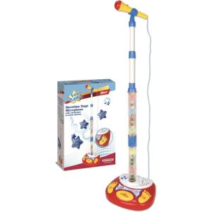 Bontempi Toy Band Star Microfono con Asta ed effetti sonori, connessione Mp3 e luci