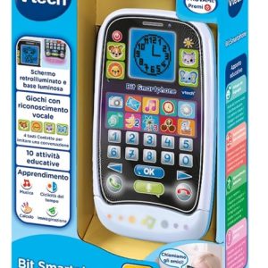 VTech Bit Smartphone, Telefono Educativo per Bambini, 10 Giochi e Attività, Smartphone Bambini con Riconoscimento Vocale e Display Retroilluminato, Lingua Italiana, Batterie Incluse, 2-6 Anni