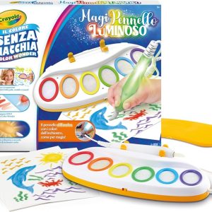CRAYOLA Color Wonder MagiPennello Luminoso, Magic Light Brush, Set Pittura Senza Macchia
