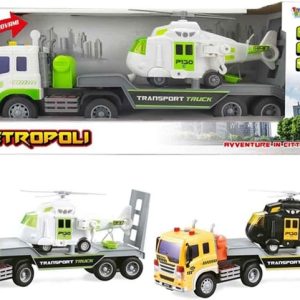 Metropoli Camion trasporto con rimorchio e elisoccorso luci e suoni
