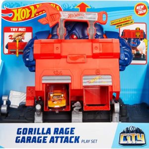 Hot Wheels Creature Mostruose Playset Gorilla, Giocattolo per Bambini 3+ Anni, GJK89