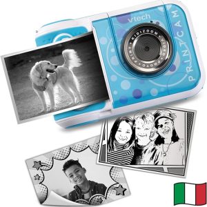V-Tech – Kidizoom Printcam, Macchina Fotografica per Bambini con 40+ Effetti Speciali, Fotocamera Istantanea per Bambini, Carta Termica Inclusa, 5MP, Lingua Italiana, Batterie Incluse, 5-12 Anni