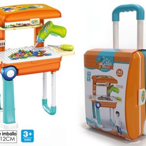 Banco lavoro in trolley 2 in 1 con 143 accessori