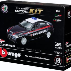 Burago  Automodello da montare Model Kit Die Cast 1:24 Alfaromeo Giulia Carabinieri