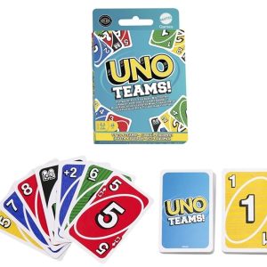 Carte Uno Teams! versione a squadre da due dell’iconico gioco- Gioco Di Carte  2-4 Giocatori da 7+