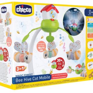 Chicco Giostrina Casina delle Api, Giostrina Evolutiva 3in1 per Culle Centro Attività Elettronico, 30 Minuti di melodie rilassanti  3 Peluches, 0 Mesi+
