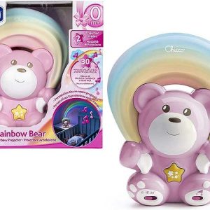 Chicco Rainbow Bear Proiettore Musicale, Luce Notturna Bambini e Neonati, Orsetto con Musica Rilassante e Proiezione Arcobaleno a Larghezza e Direzione Regolabile – Giochi Neonati 0+ Mesi