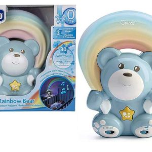 Chicco Rainbow Bear col.Azzurro Proiettore Musicale, Luce Notturna Bambini e Neonati, Orsetto con Musica Rilassante e Proiezione Arcobaleno a Larghezza e Direzione Regolabile – Giochi Neonati 0+ Mesi