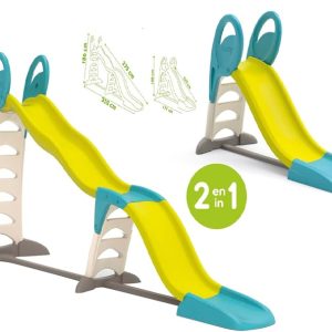 Smoby – Scivolo Super Megagliss 2 in 1, 7600820200, +2 anni, da 1,70 m a 3,60 m, scivolo da esterno, trattamento anti-UV