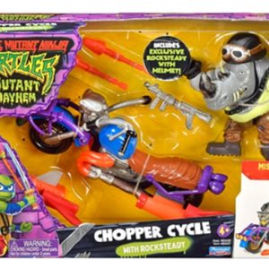 Tartarughe Ninja Mutant Mayen Chopper Cycle Con Rocksteady