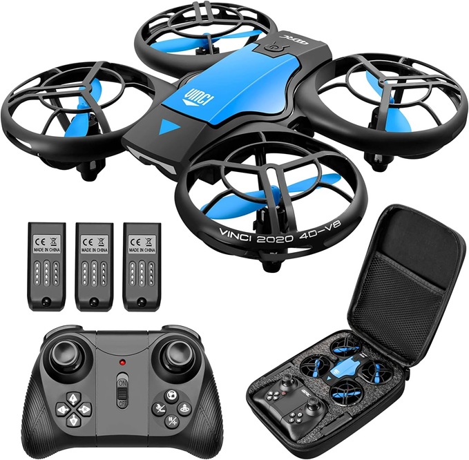 Mini Drone per Bambini, Quadricottero RC con Telecomando, Funzione Hovering, modalità Senza Testa, 3D Flip, Decollo/Atterraggio a Un Tasto, velocità Regolabile, Adatto ai Principianti - immagine 2