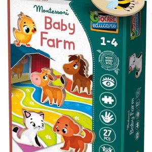 Lisciani – Baby Farm gioco in legno di apprendimento basato su metodo Montessori