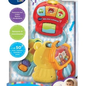 V-Tech Le Mie Prime Chiavi 3 in 1, Sonaglino Interattivo con Sensore Movimento, Sonaglio Neonato con Pulsante Luminoso, Gioco Neonato con Melodie e Frasi, Lingua Italiana, Batterie Incluse, 0-36 Mesi
