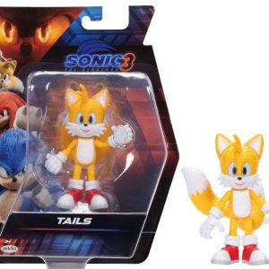 Sonic 3 Movie Tails Collector Toy Figure by Jakks Pacific, altezza 13 cm, altamente articolata, per ragazzi/ragazze, con licenza ufficiale 3 film, consigliato per bambini dai 3 anni