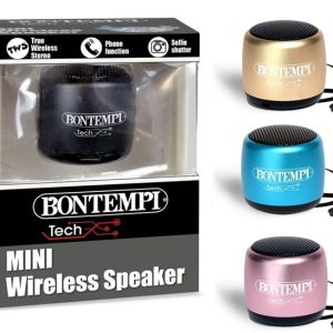 Bontempi – Mini Cassa Acustica Wireless Colore nero, Connessione Semplice e Veloce Senza Fili, Ideale per Feste e Bambini, 300x200x195mm