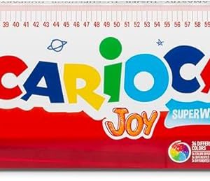 Carioca Pennarelli Joy Paperboard Wallet, Set di Pennarelli Colorati per Bambini con Punta Fine, Ideali per Disegnare e Colorare, Super Lavabili, Colori Assortiti, 100 Pezzi